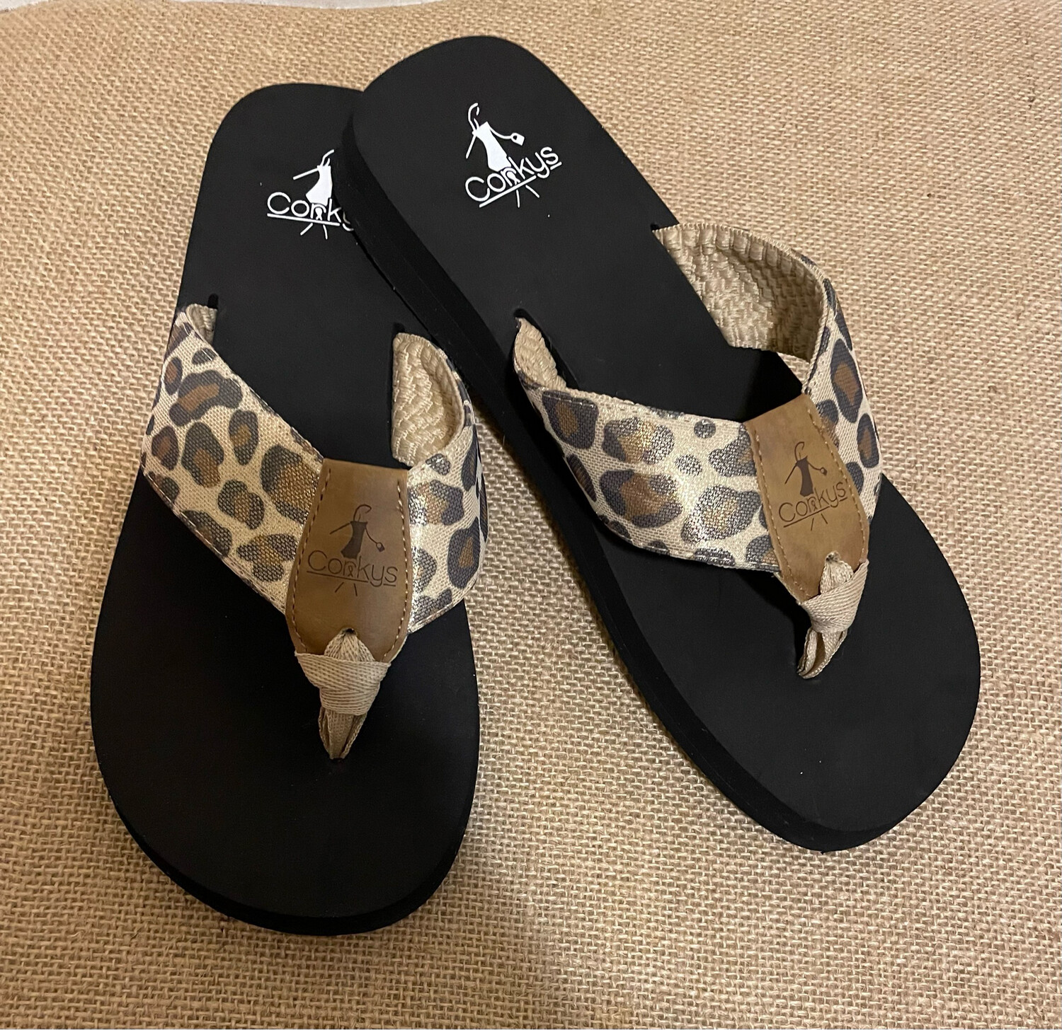 Corkys Aquaholic Leopard Flip Flop Sandals