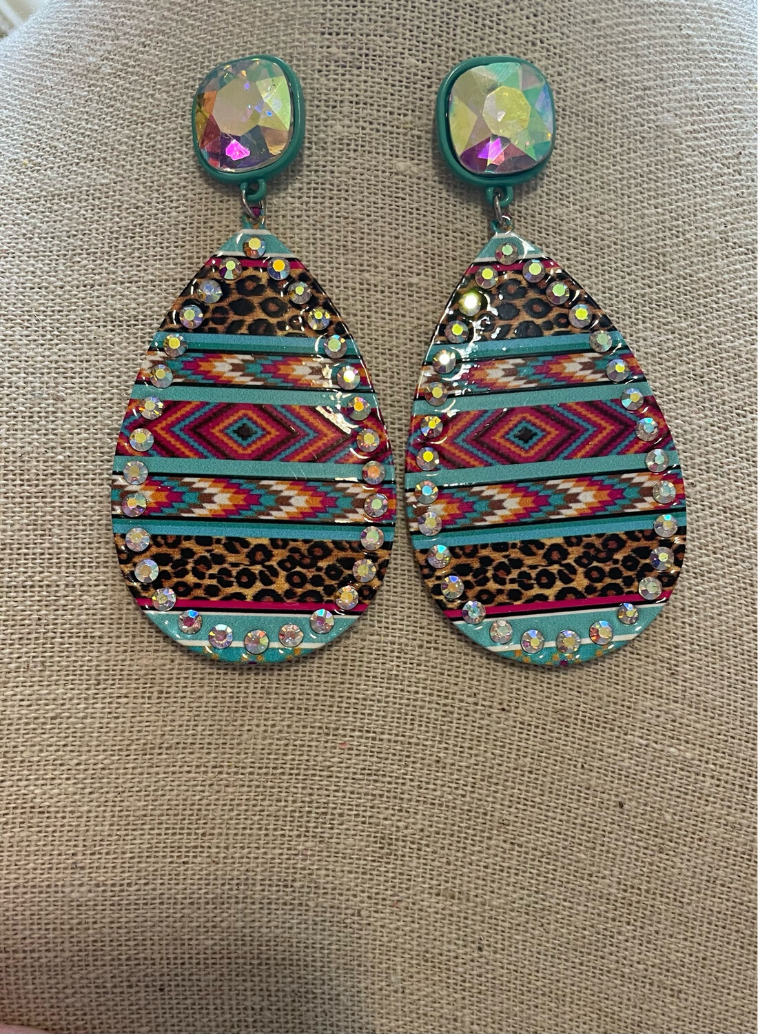 Mollie Multicolor Iridescent Crystal Teardrop Earrings