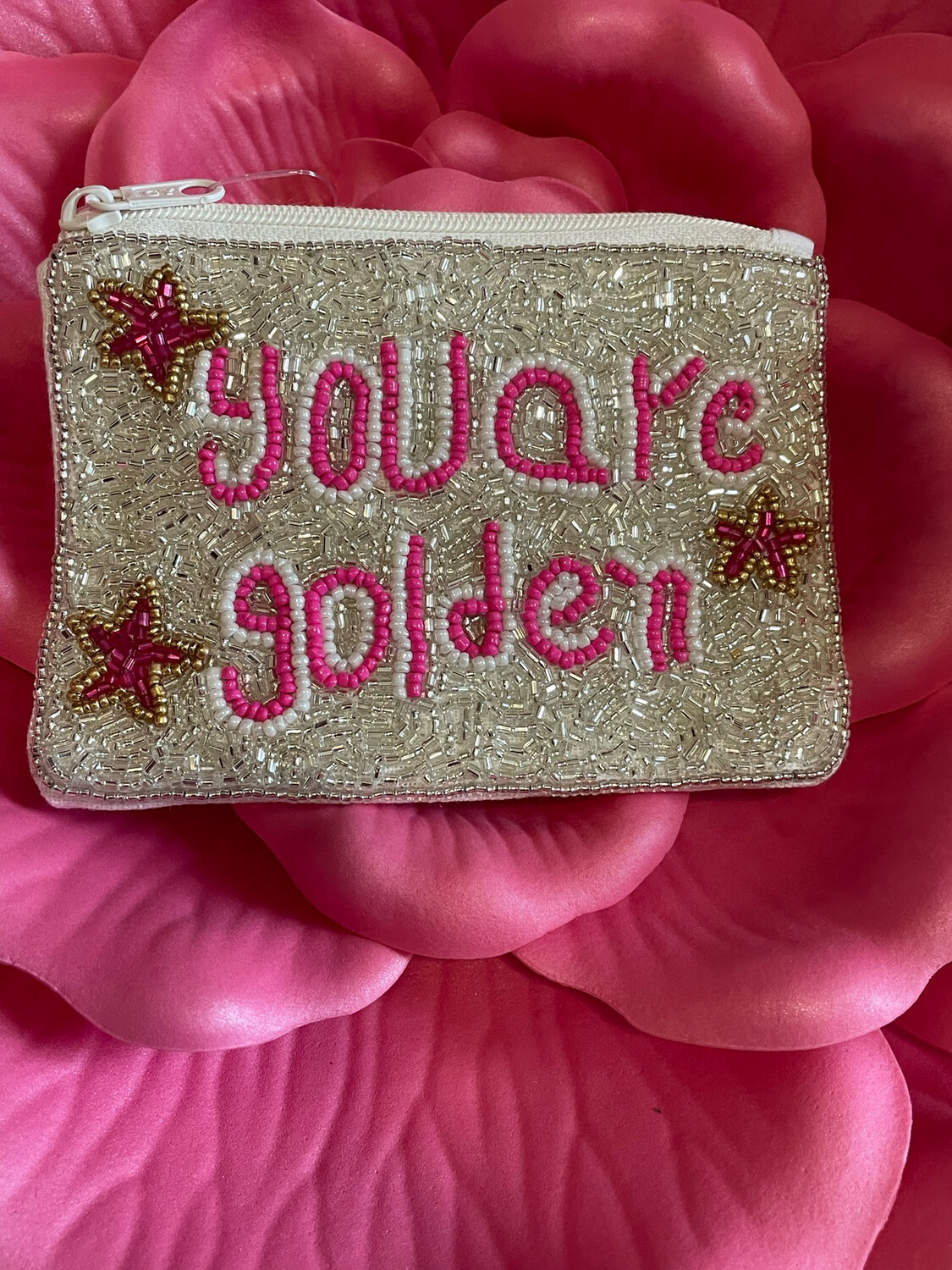 Molly Gee You are Golden Zipper Coin Case