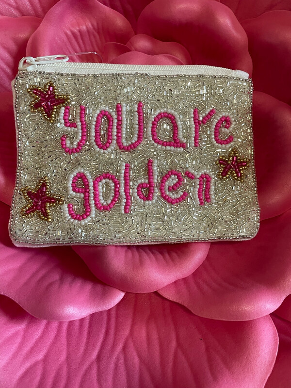 Molly Gee You are Golden Zipper Coin Case