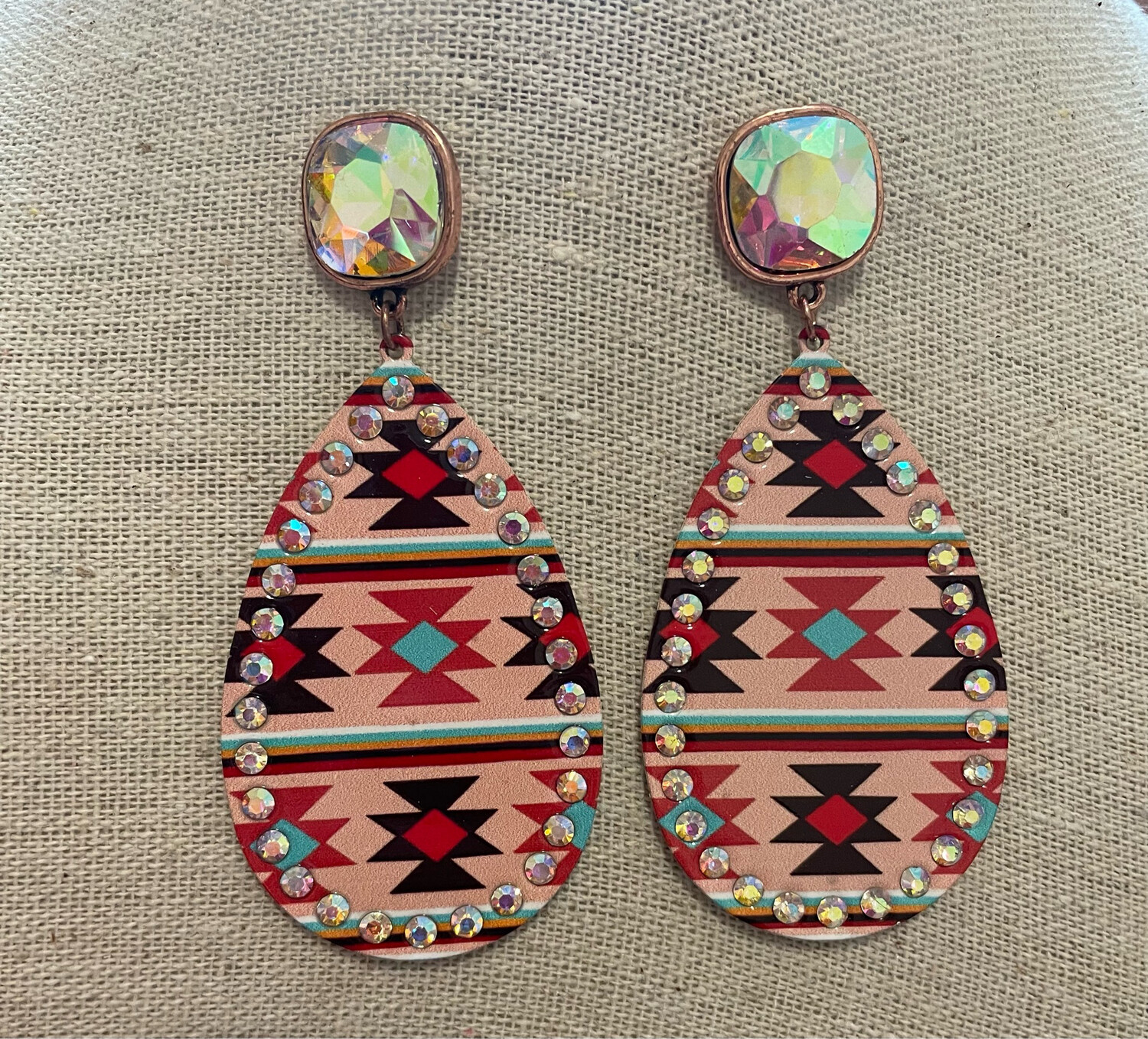 Mollie Iridescent Crystal Teardrop Earrings