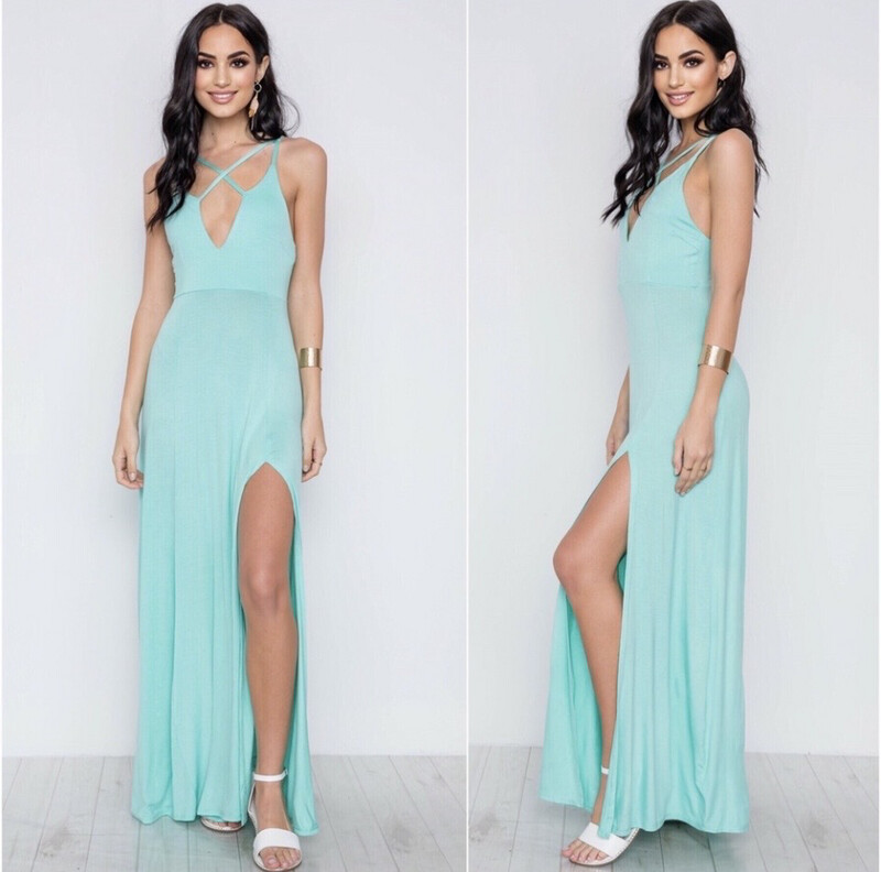 Trendy Turquoise Maxi Dress