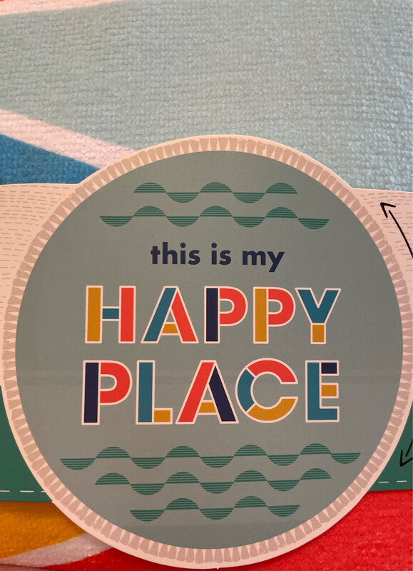 This Is My Happy Place XL Round Graphic Beach Blanket Towel