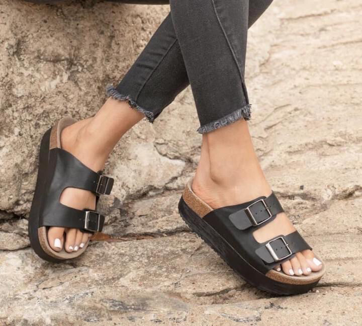 SALE! Corkys Black Tabloid Sandals