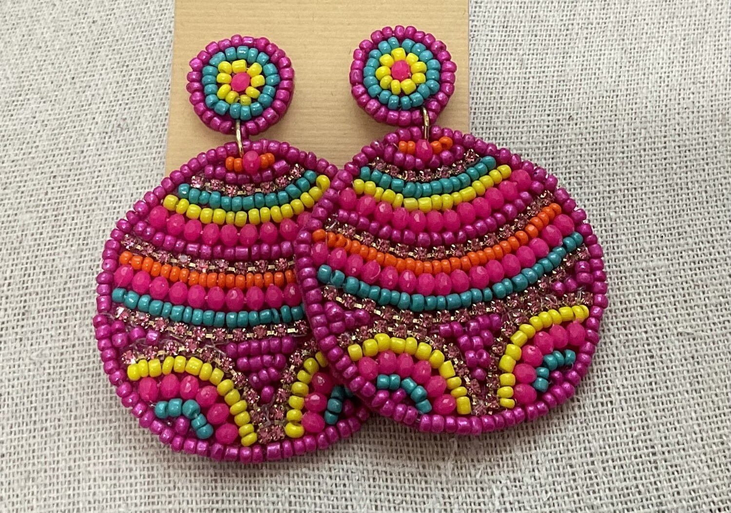 Ann Marie Multicolor Round Beaded Earrings