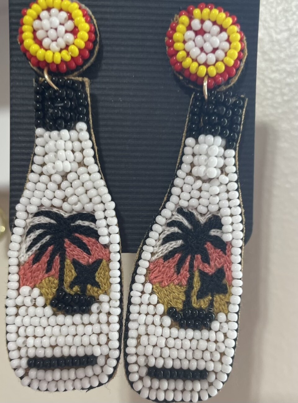 Caribbean Nights Beaded Bottle Earrings
