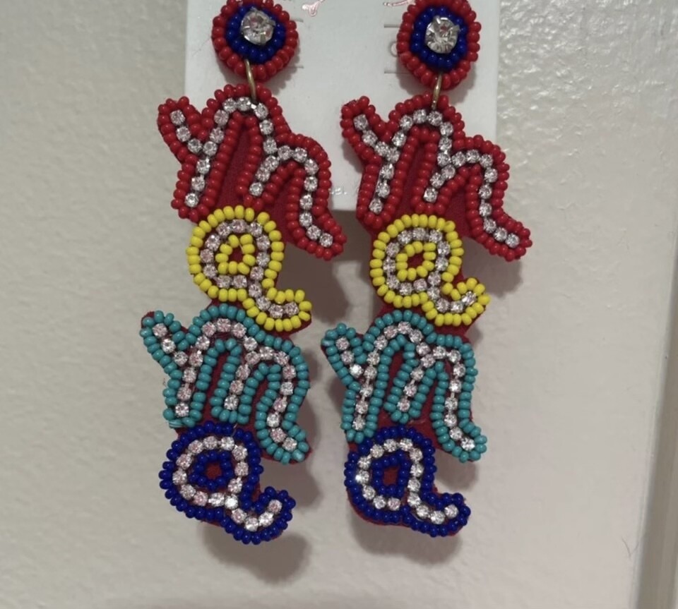 MAMA Multicolor Beaded and Crystal Earrings