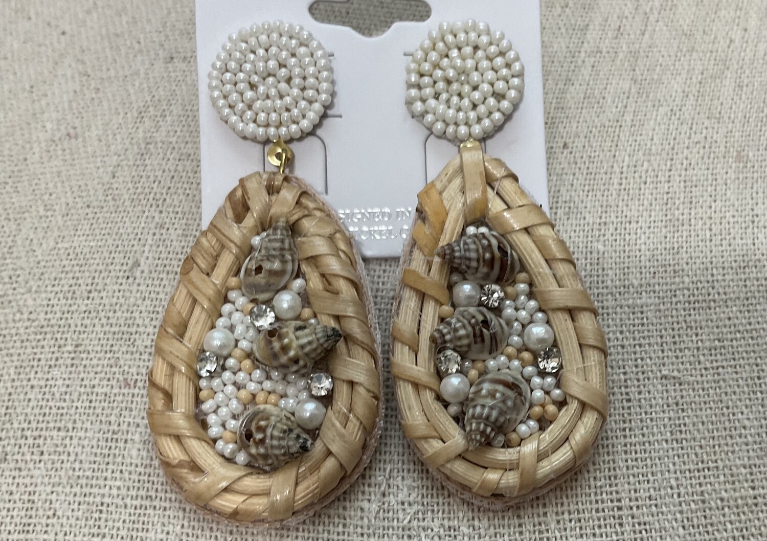 Beach Please! Beaded Crystal Earrings