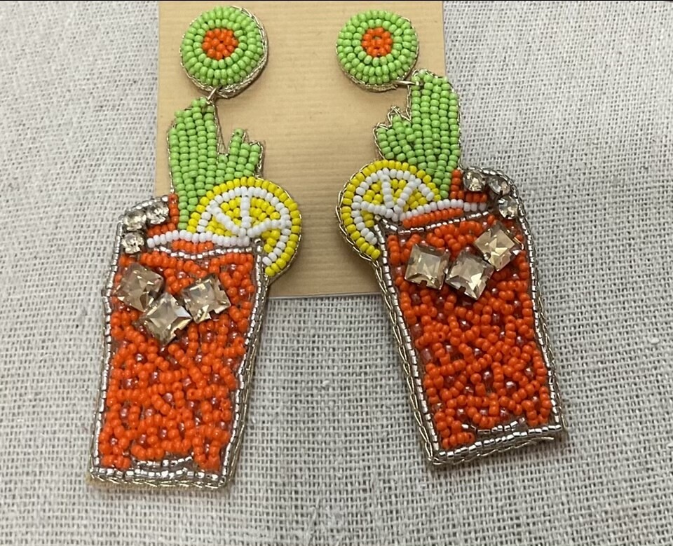 Fruity Days Beaded Crystal Drink Earrings
