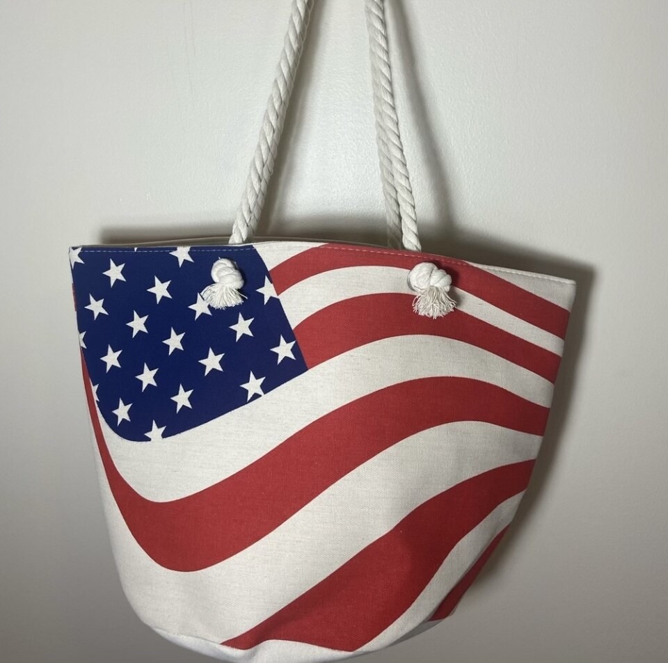 Stars and Stripes Large Zip Tote Bag