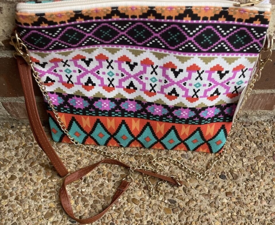 Ann Leighton Multicolor Crossbody Wristlet Clutch Purse