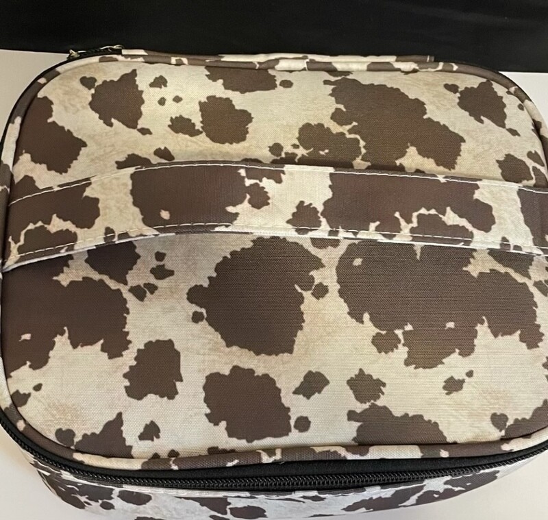 Catherine Brown Cow Print Cosmetic Zipper Case
