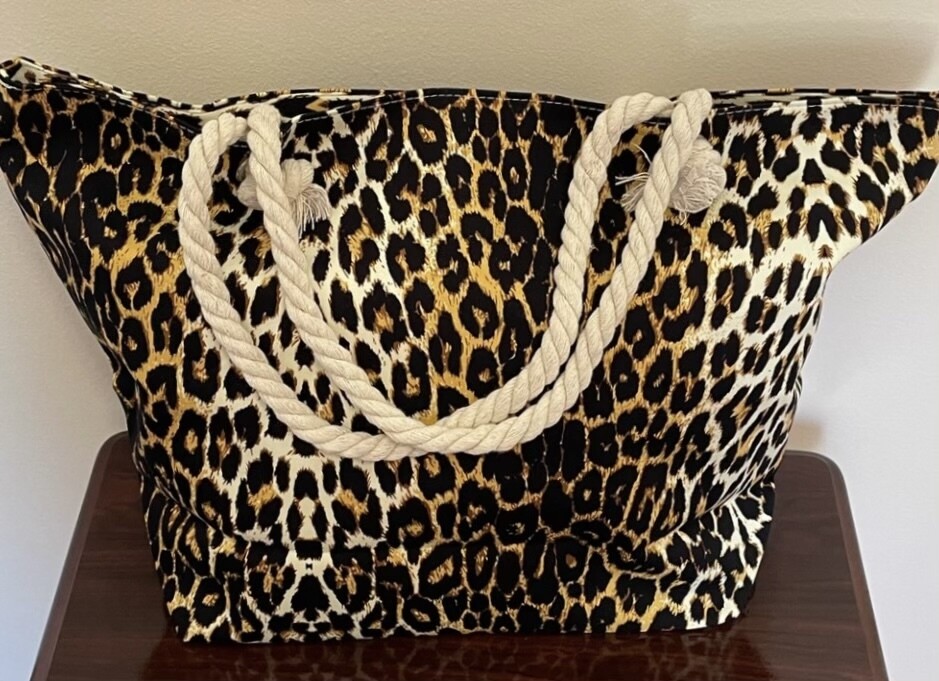 Large Zip Closure Tote Bag with Handles