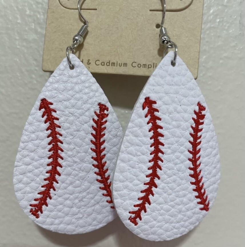 Baseball Teardrop Earrings