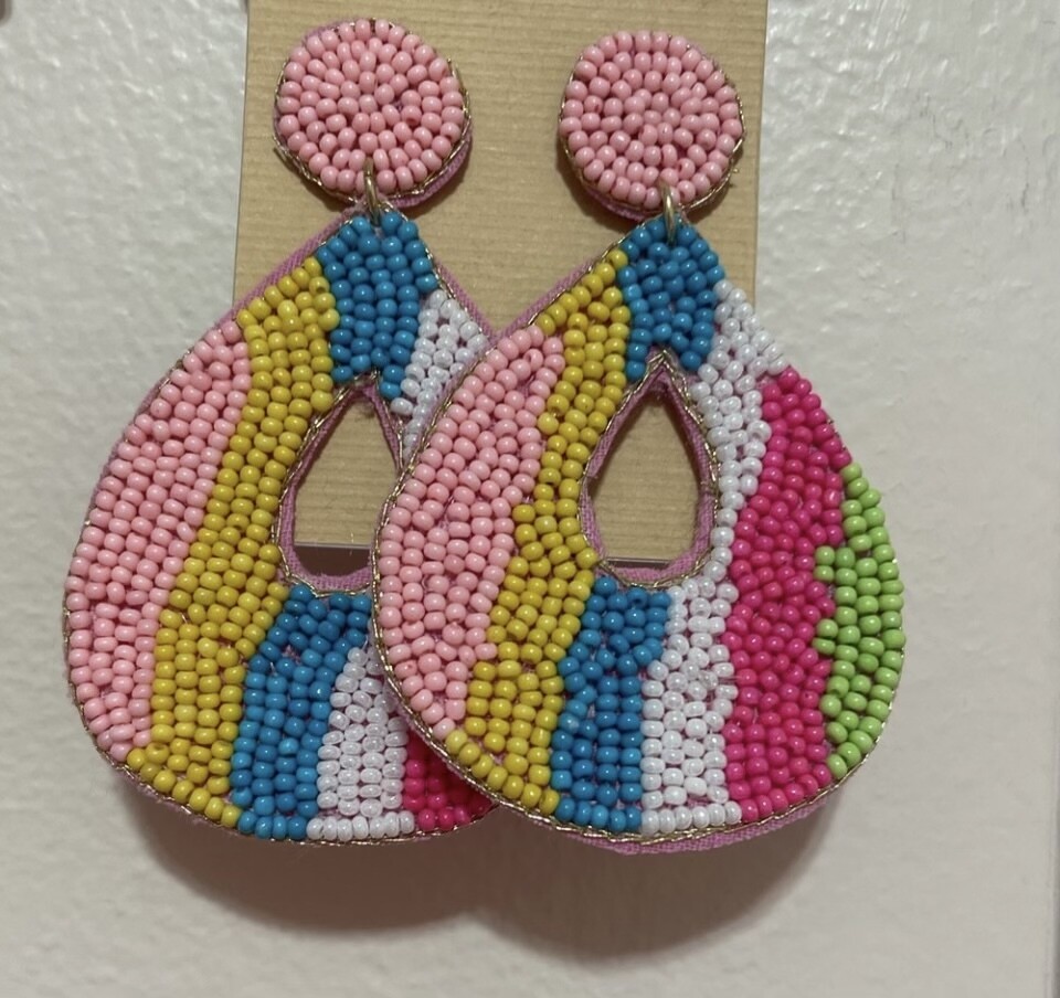 Mary Madison Multicolor Beaded Teardrop Earrings