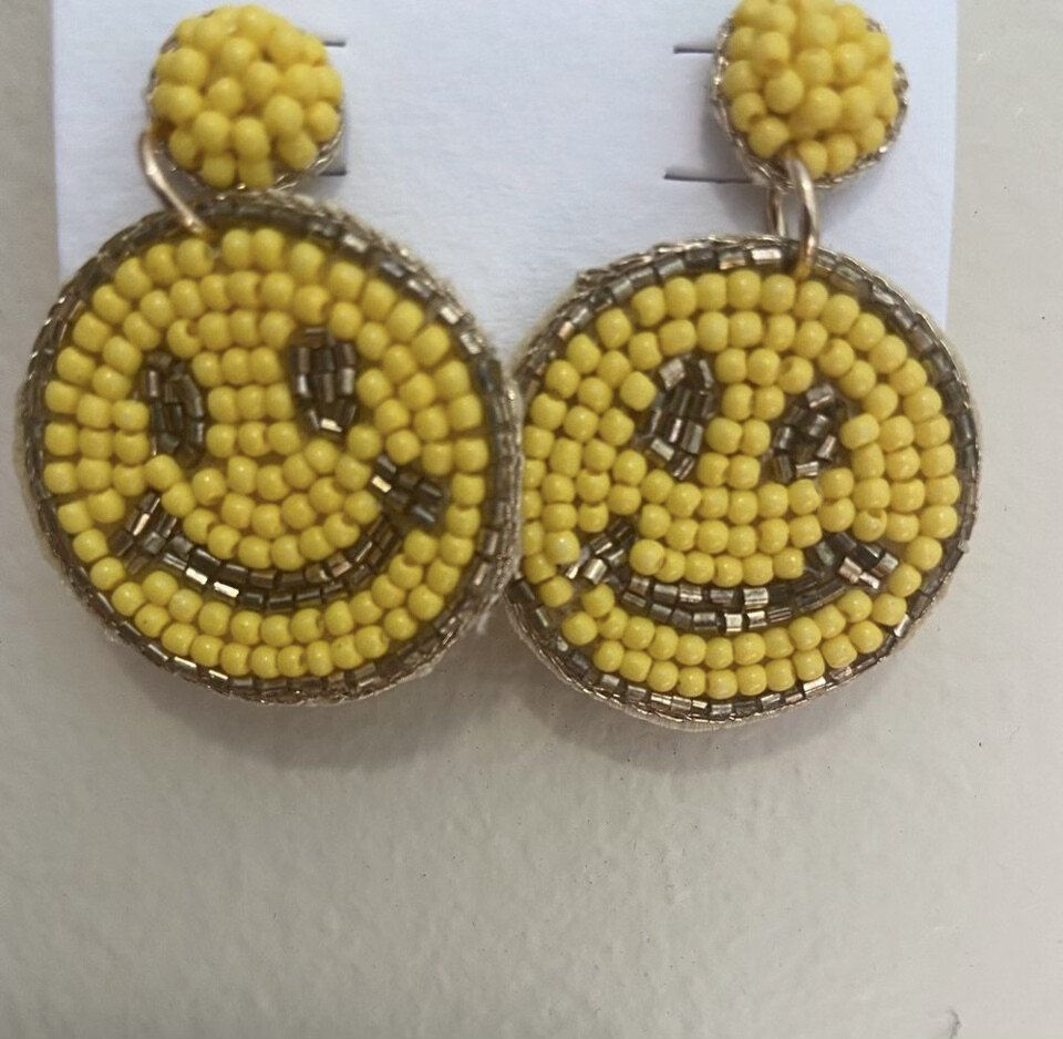 Smiley Face Beaded Earrings