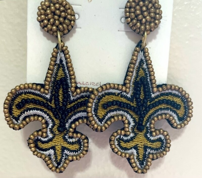 Fleur de Lis Beaded Earrings