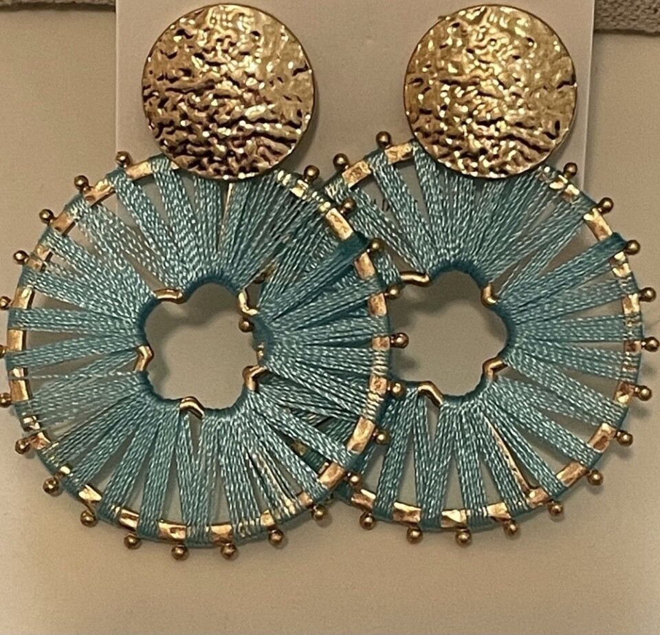 RESTOCK! Marleigh Turquoise and Gold Fan Earrings