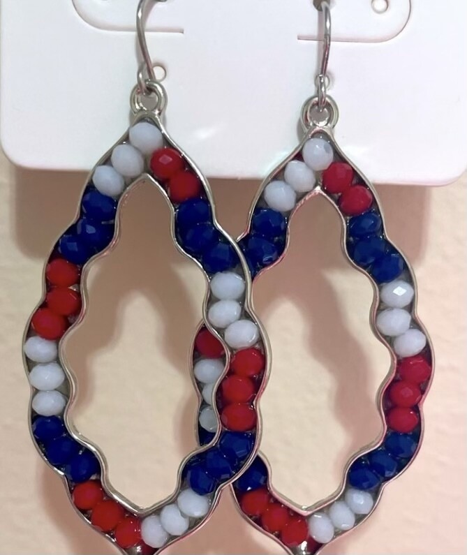 Jillian Red White and Blue Earrings