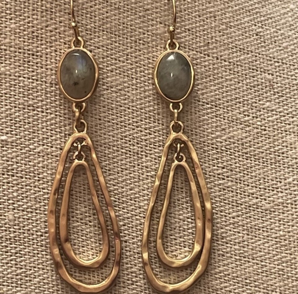 Anna Kate Gray and Gold Fairways Earrings