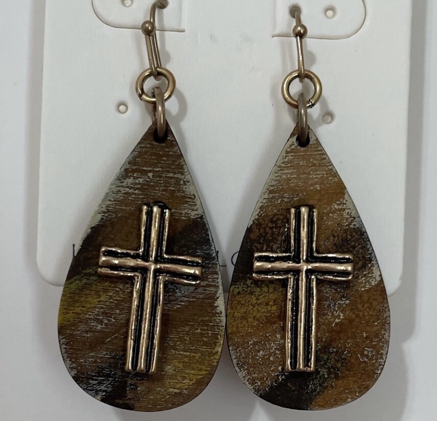 Francisca Cross Teardrop Earrings