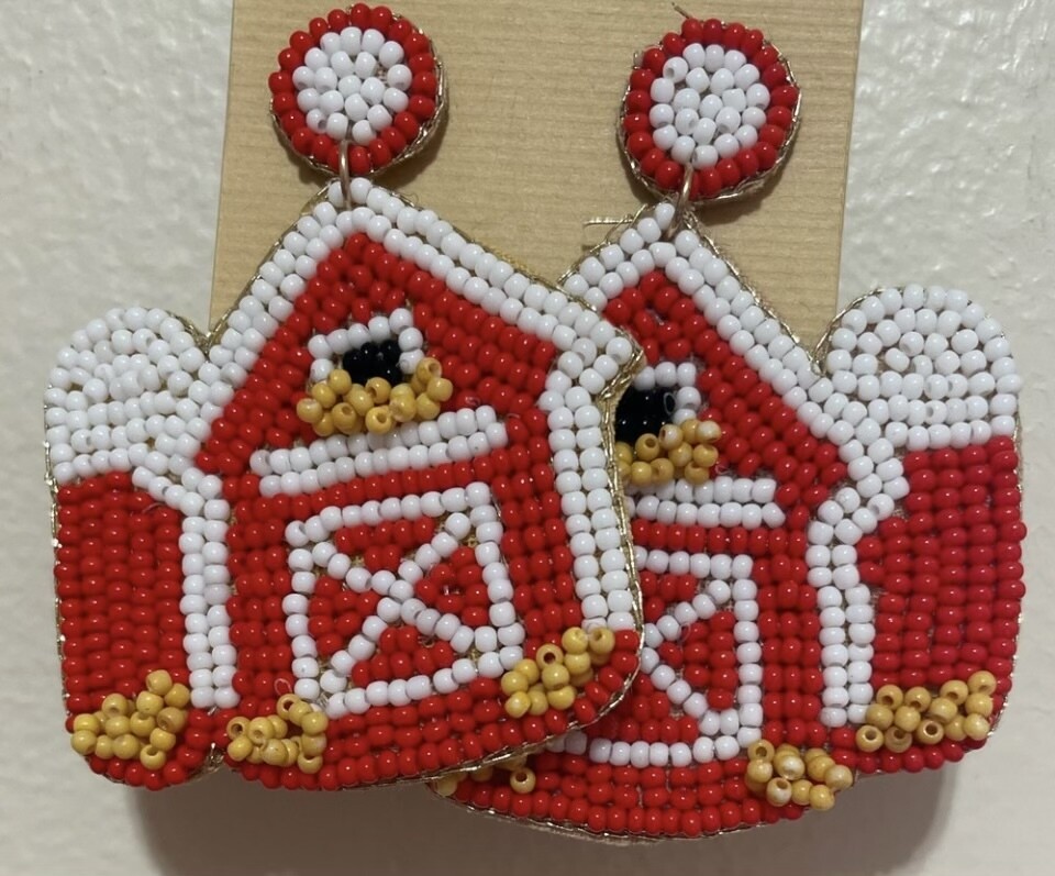 Red Barn Beaded Earrings