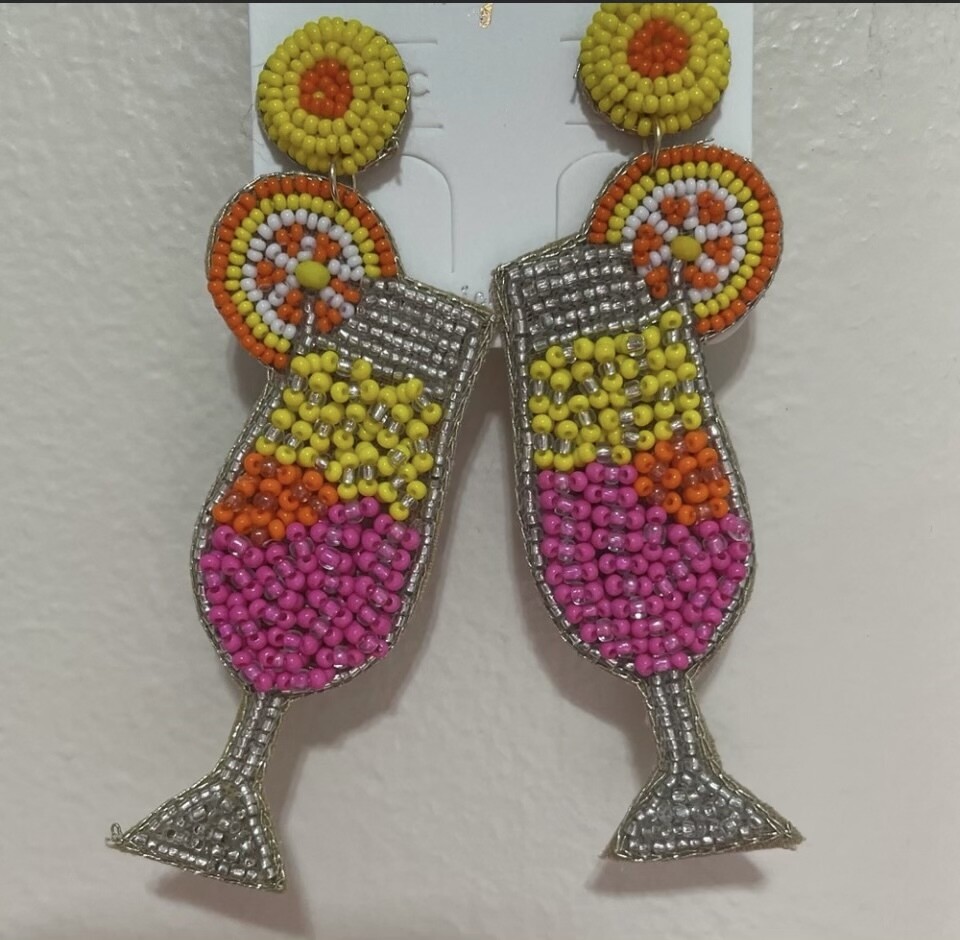Bailey Summertime Drink Beaded Earrings