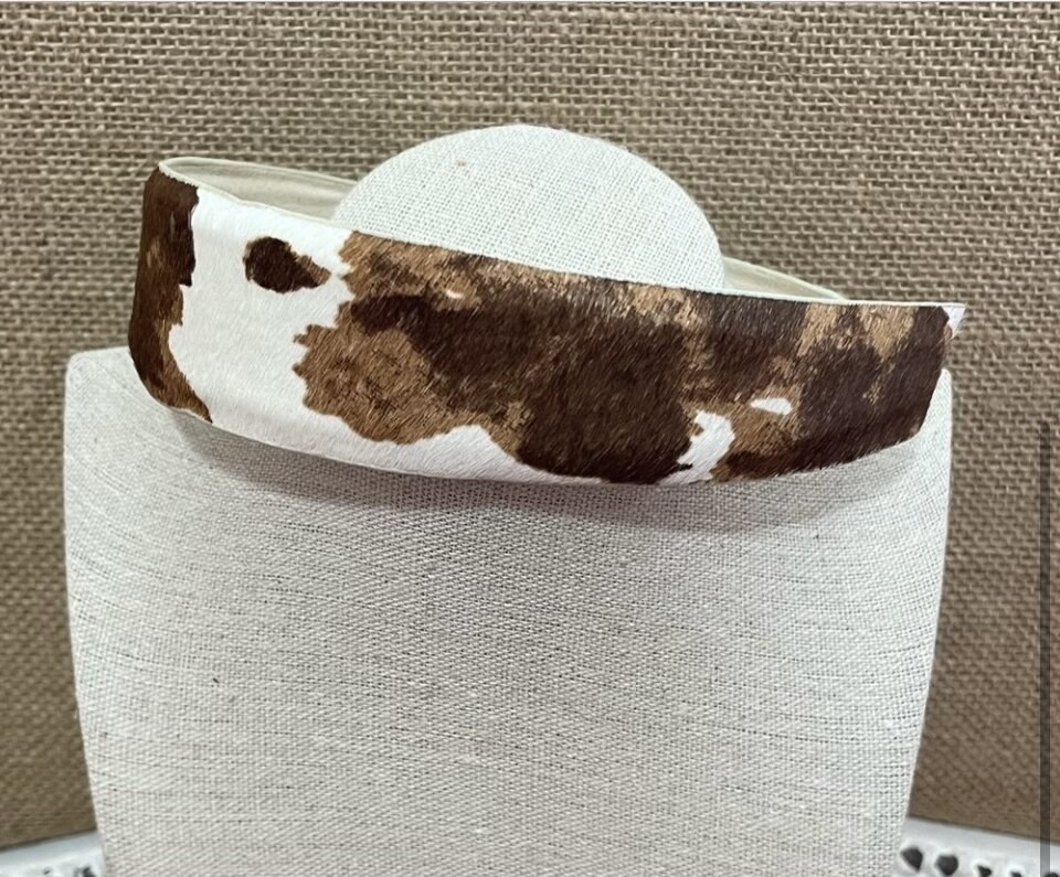 Mari Leather Brown Cow Print Headband