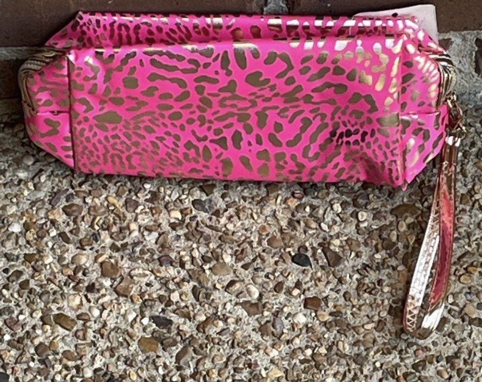 Pink and Gold Wristlet Zip Case