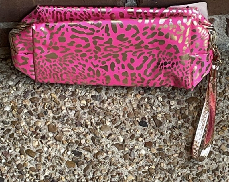 Pink and Gold Wristlet Zip Case
