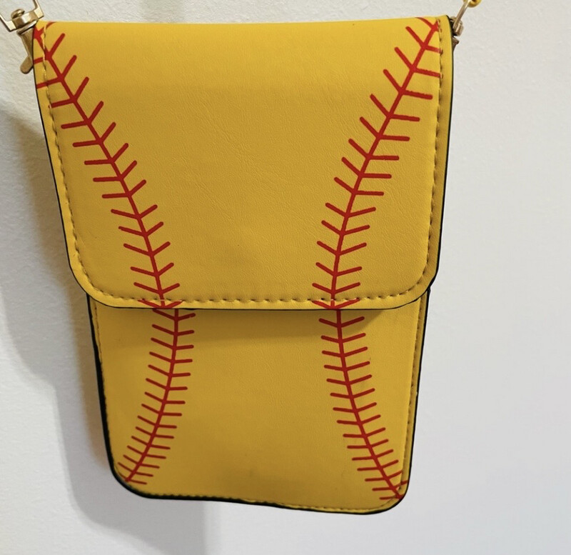 Softball Cell Phone Crossbody Purse