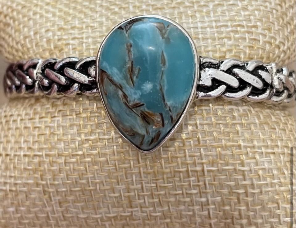 Turquoise Stretch Silver Bracelet