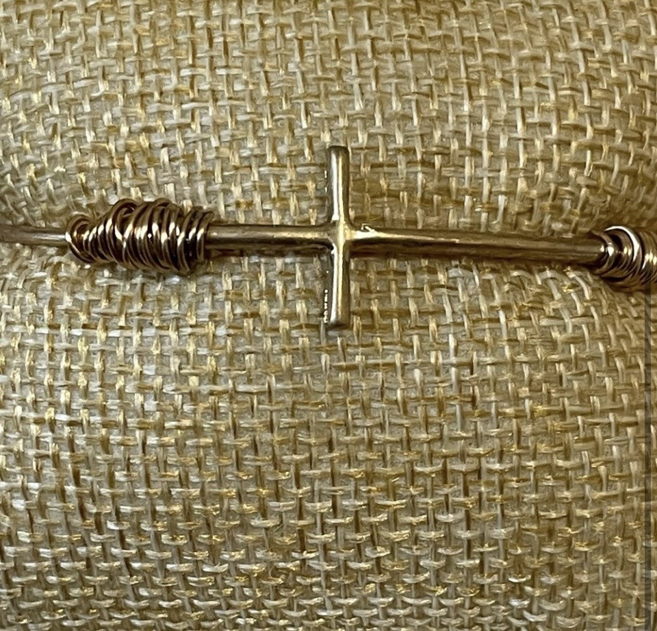 Angelina Gold Sideways Cross Bracelet