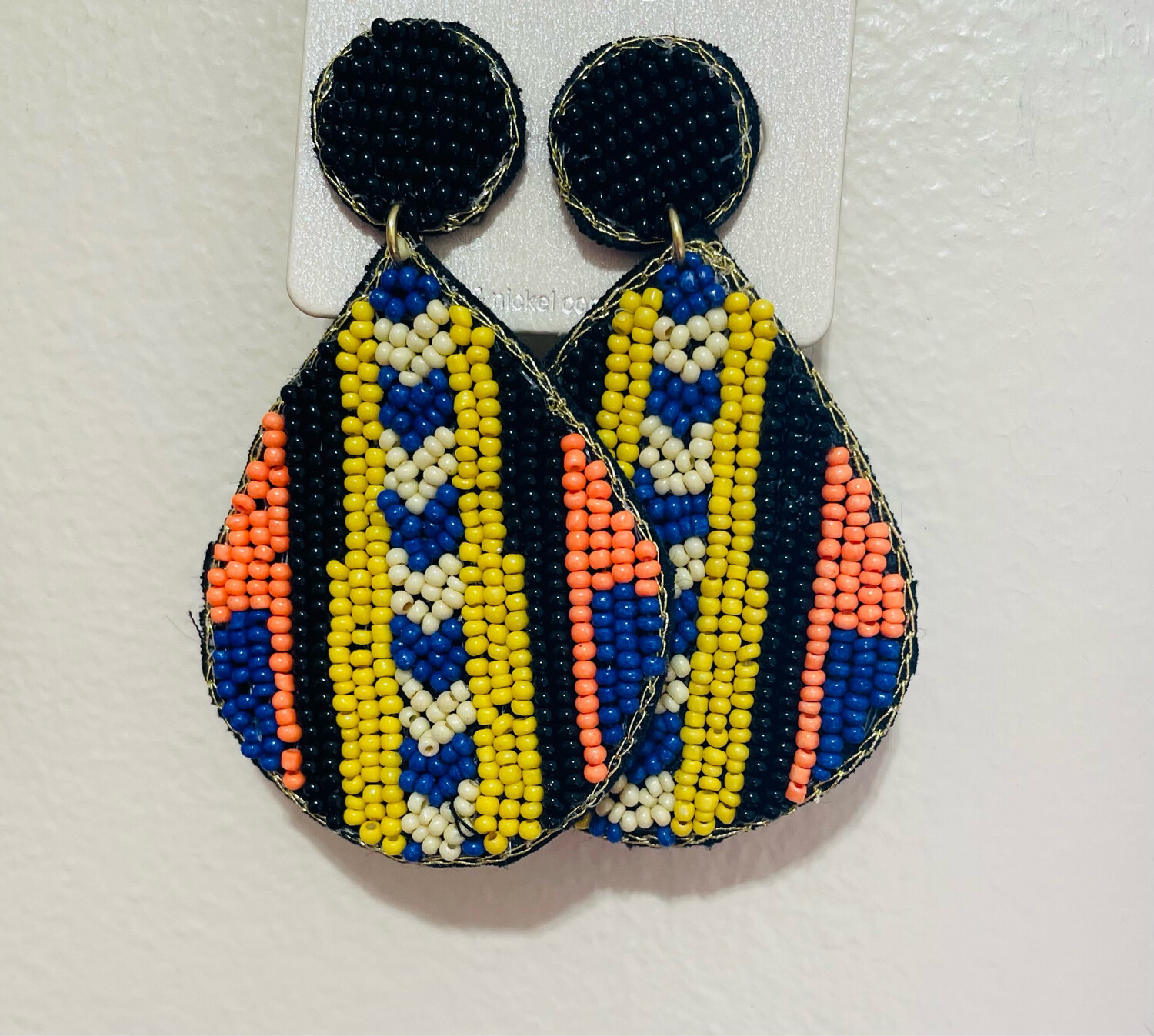 Multicolor Beaded Teardrop Earrings