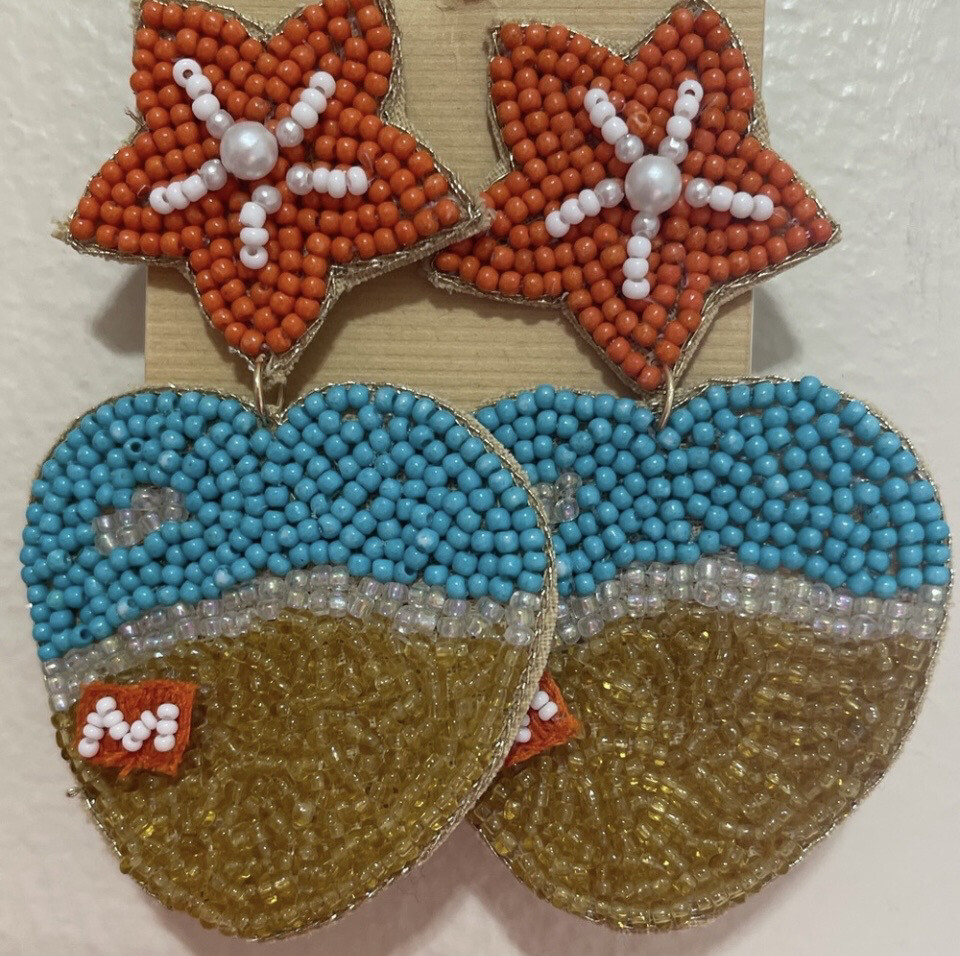 Beach Please Starfish Beaded Earrings