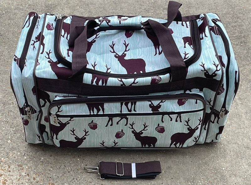 Large Deer Duffle Bag with Double Handles and Detachable Adjustable Shoulder Strap