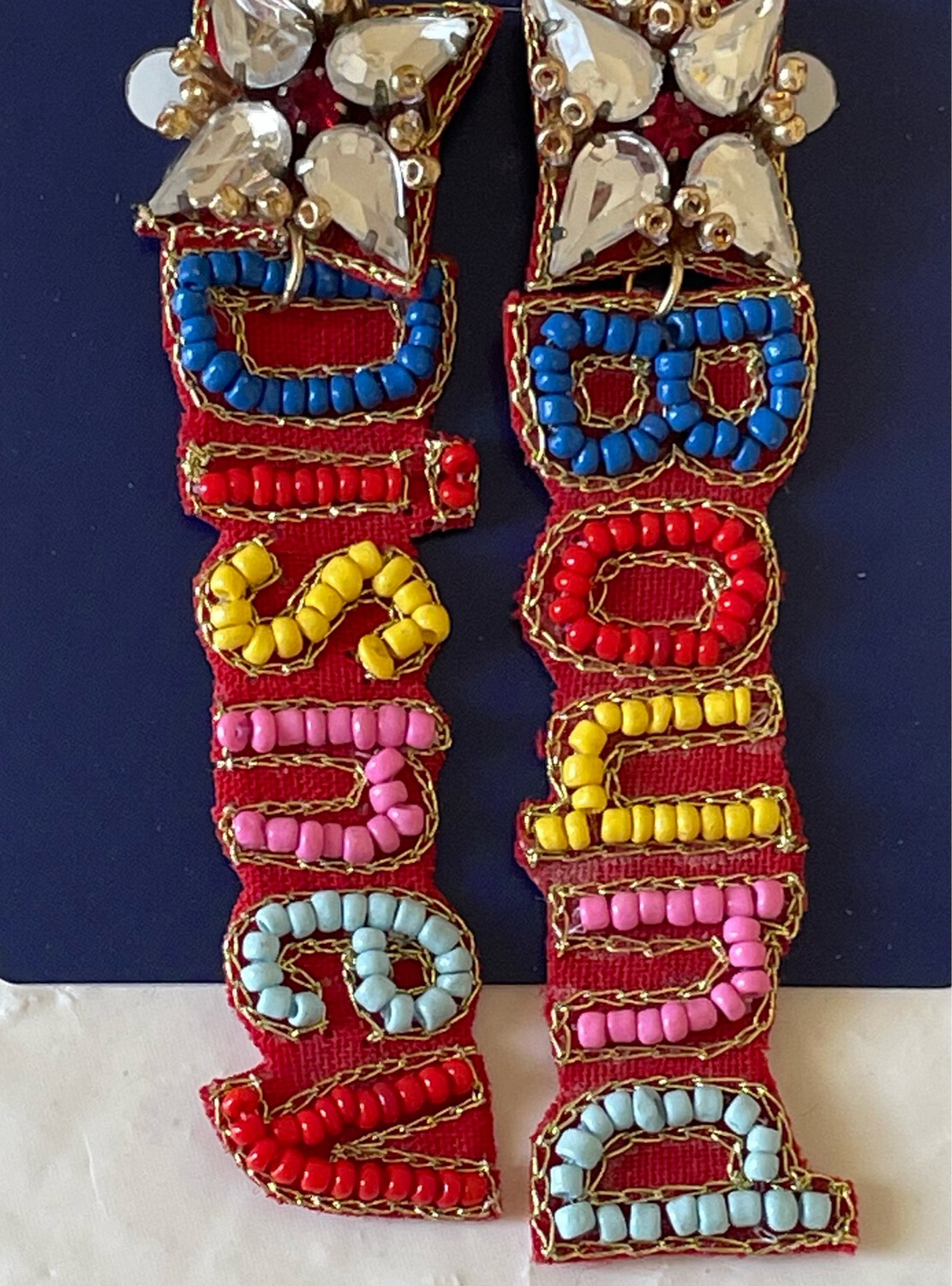 Multicolor Beaded Crystal Disney Bound Earrings