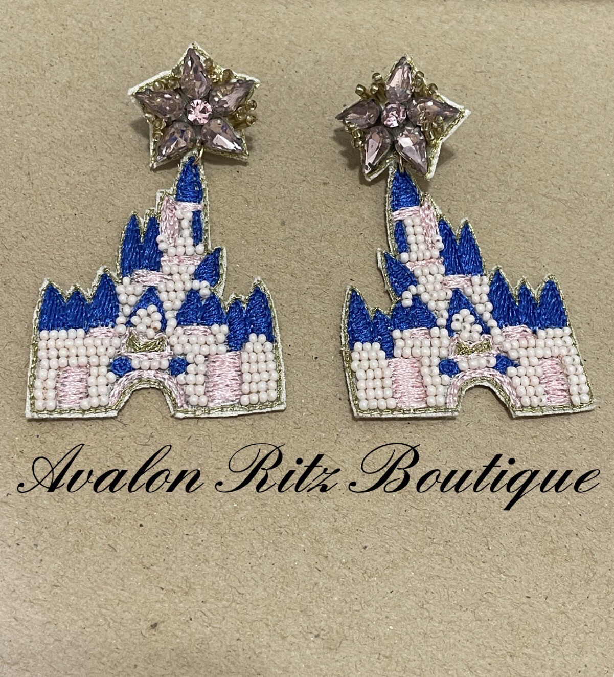 Princess Castle Beaded Earrings