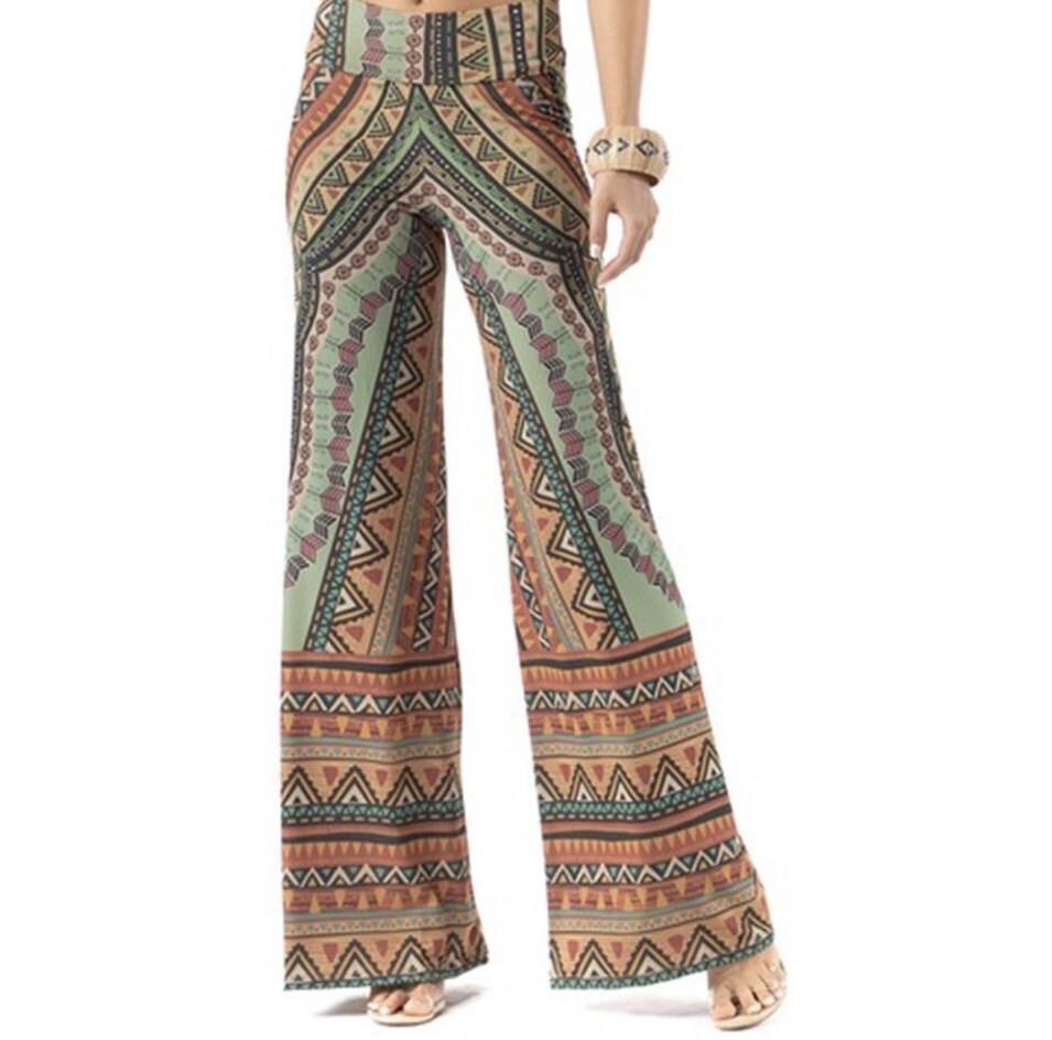 Tribal Print Pants with Pockets