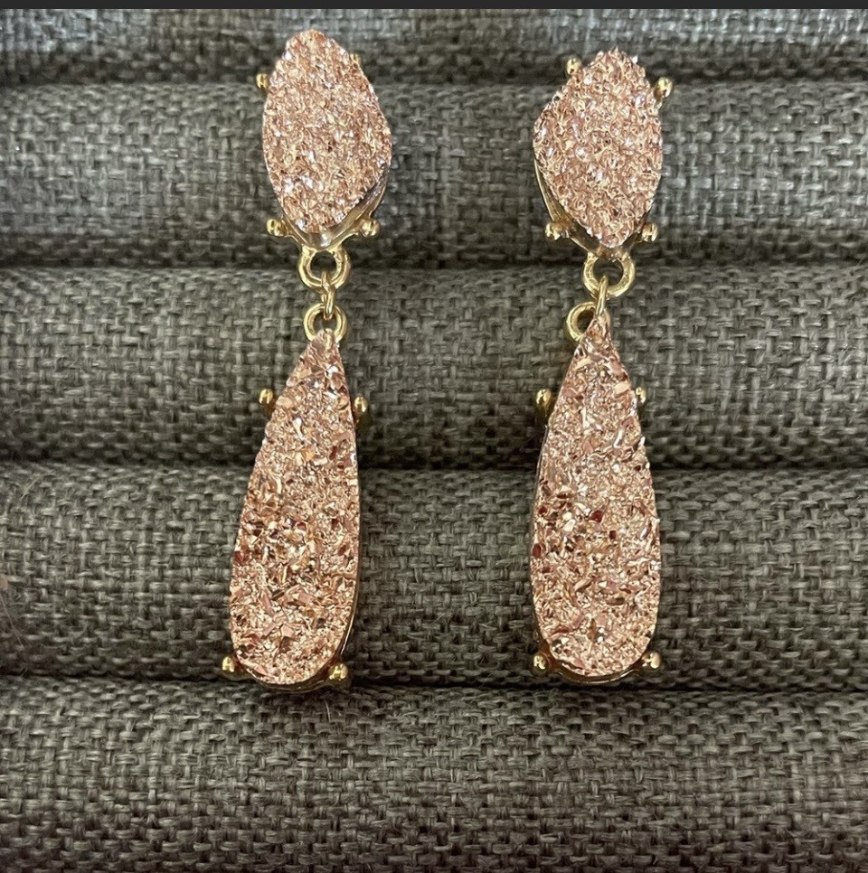 Elisa Rose Gold Dangle Earrings