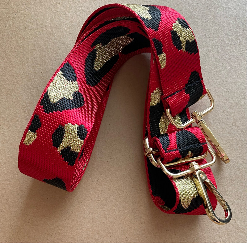 Red Leopard Purse Strap