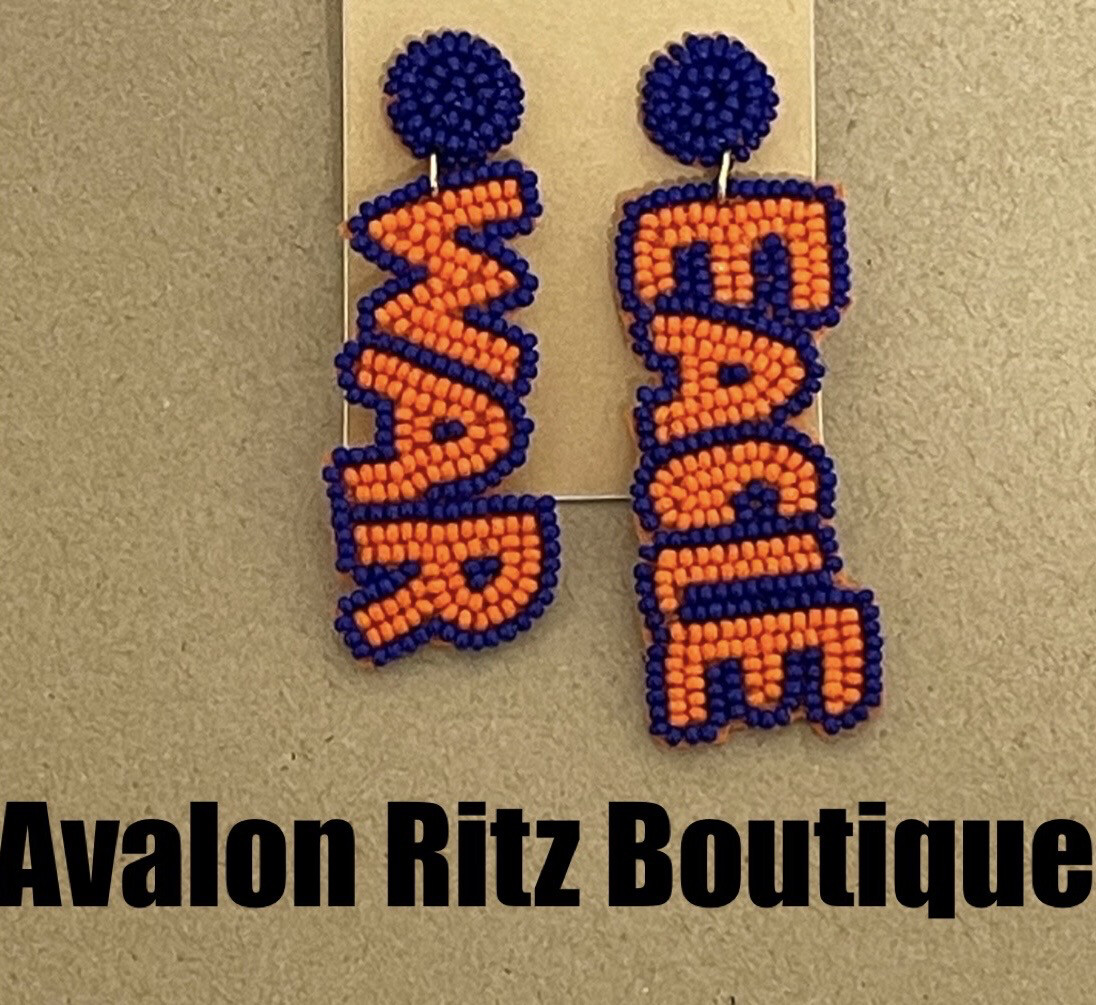 Auburn University War Eagle Beaded Earrings