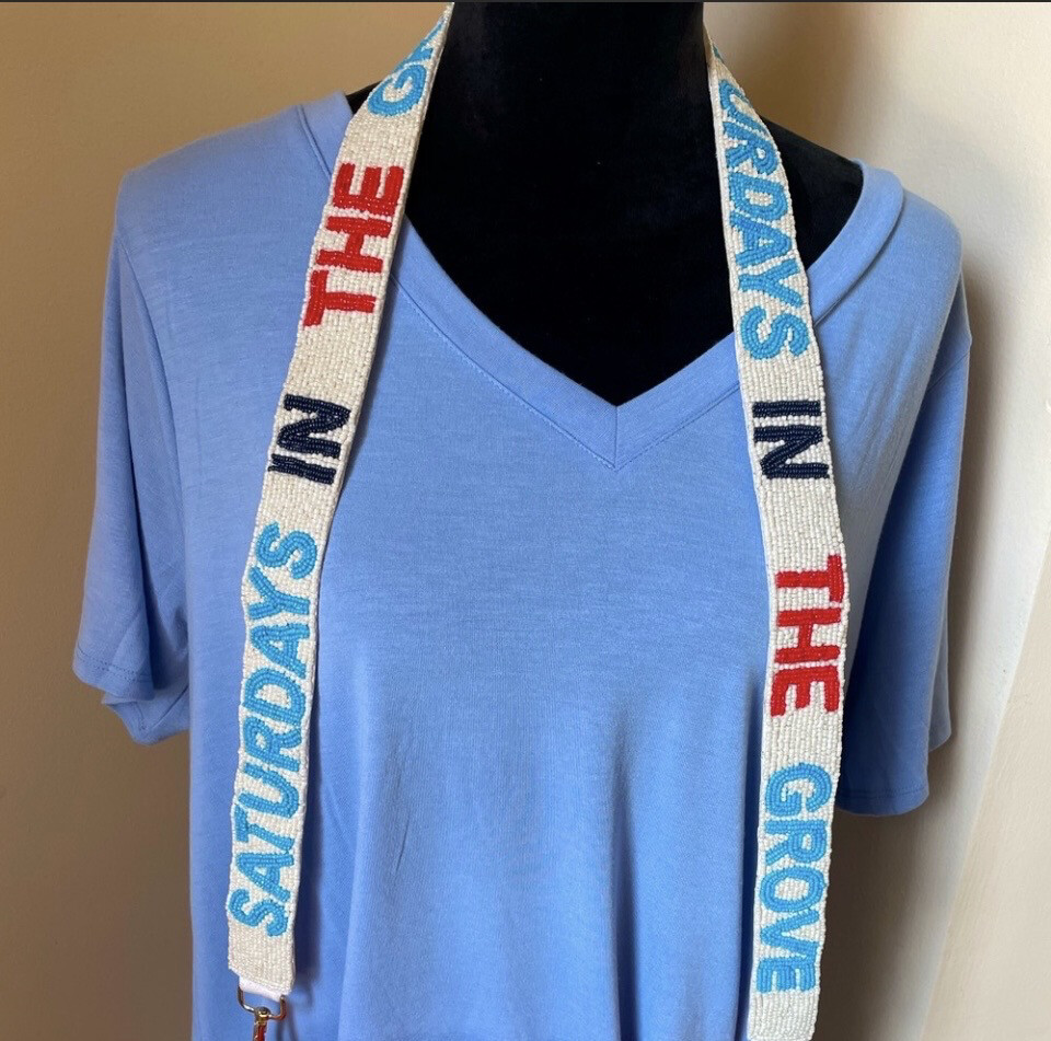 Ole Miss Rebels SATURDAYS IN THE GROVE Beaded Purse Strap