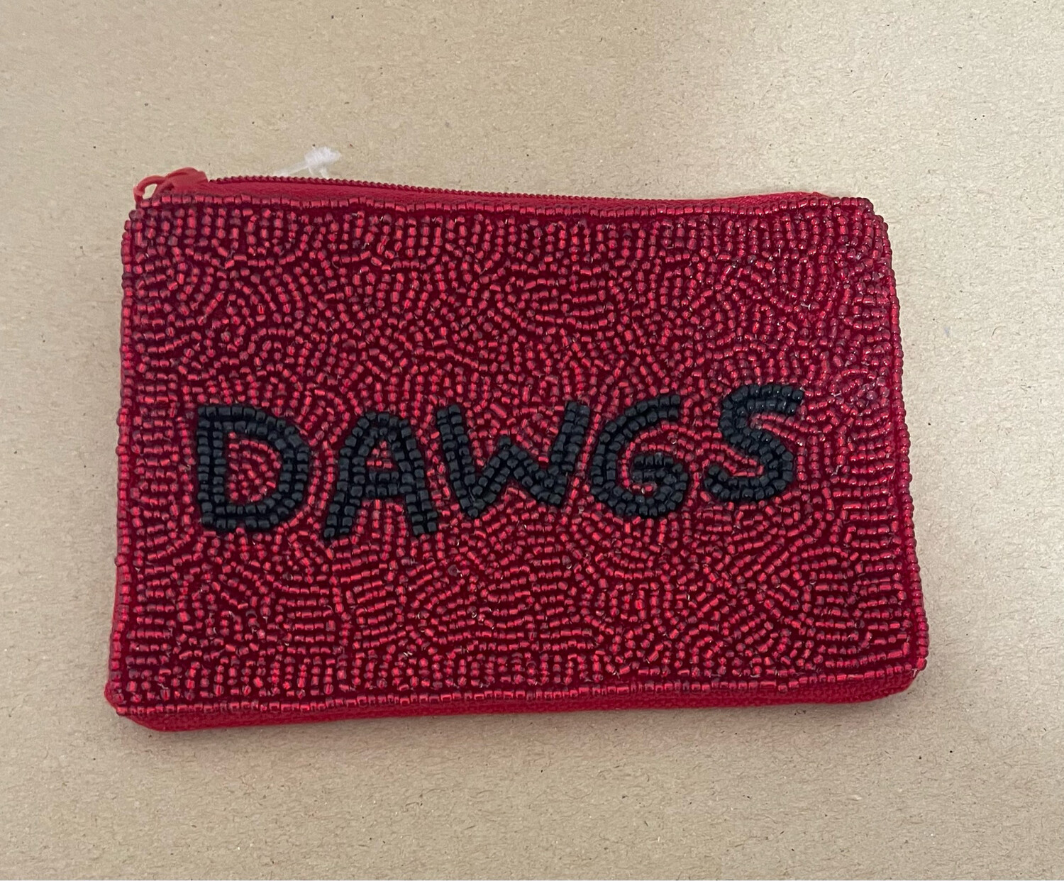 DAWGS Beaded Coin Case ~ Zip Closure