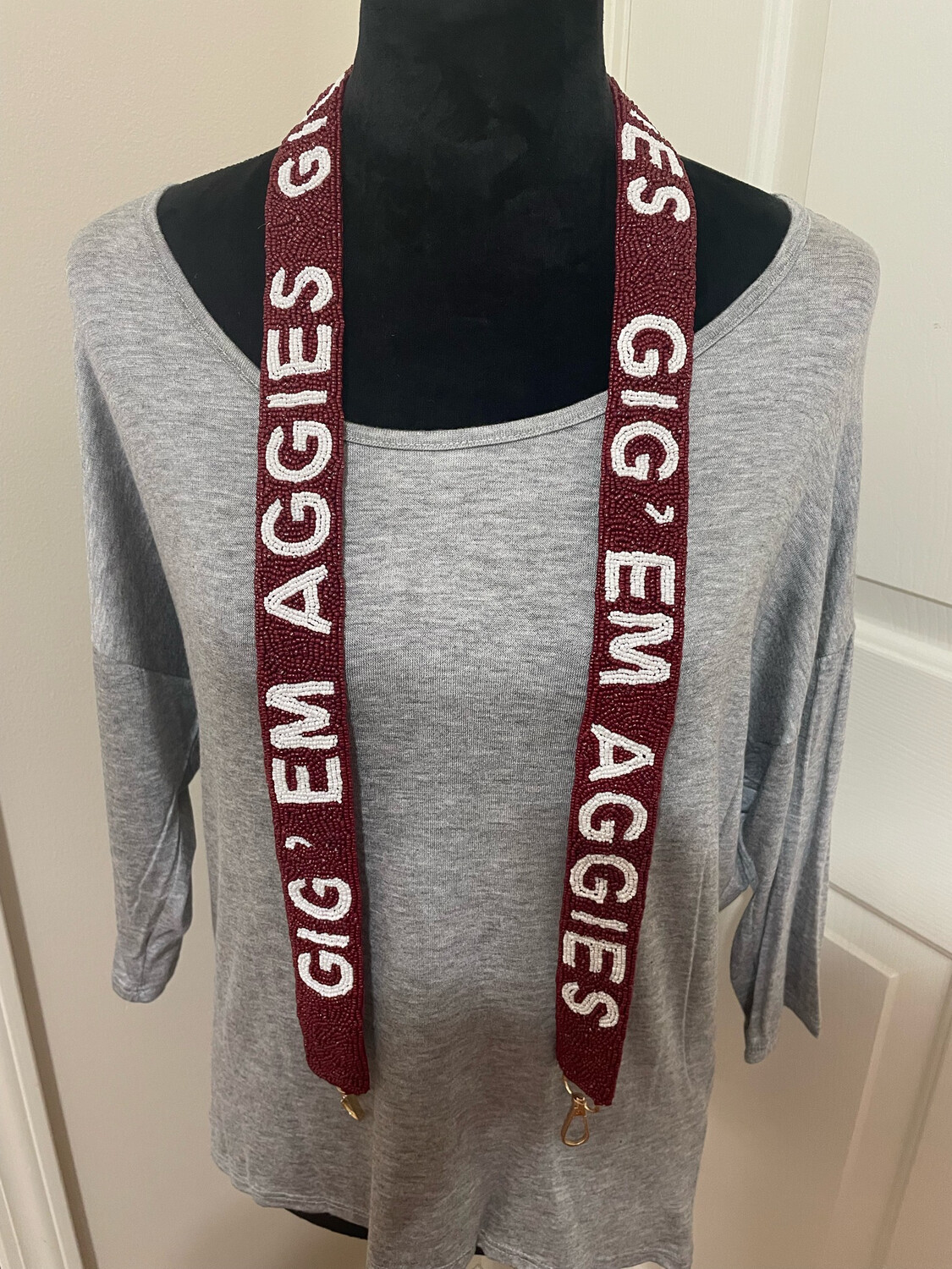 Texas A&M GIG’EM AGGIES Beaded Purse Strap