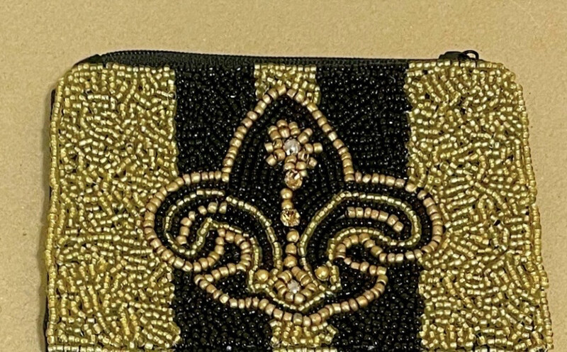 Black and Gold Zip Closure Coin Case