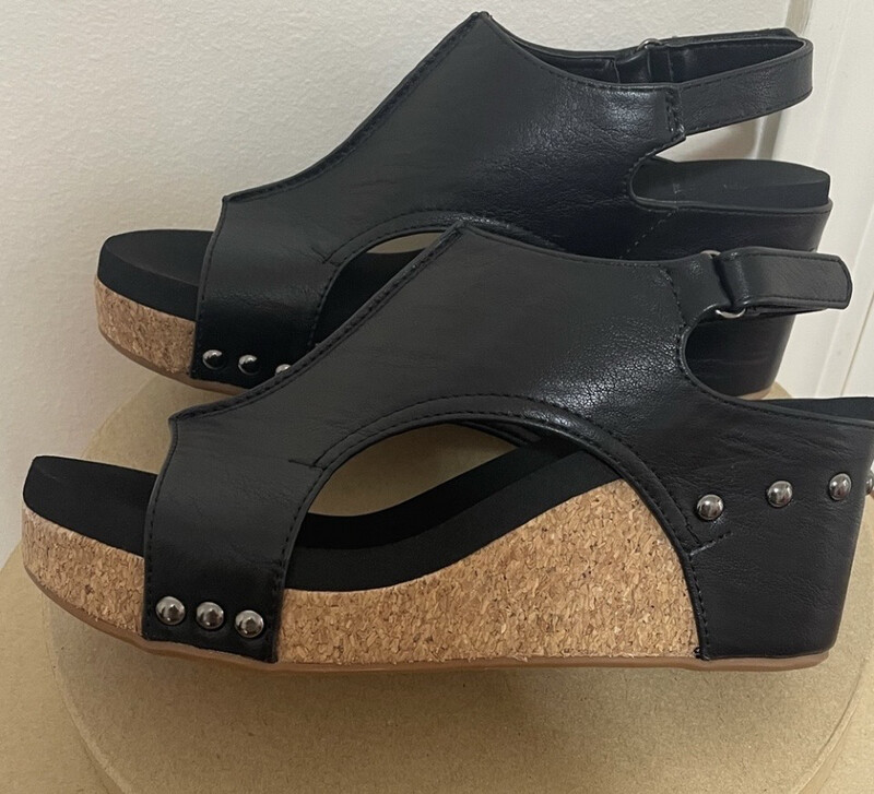 Corkys Carley Wedge Shoes~ Black