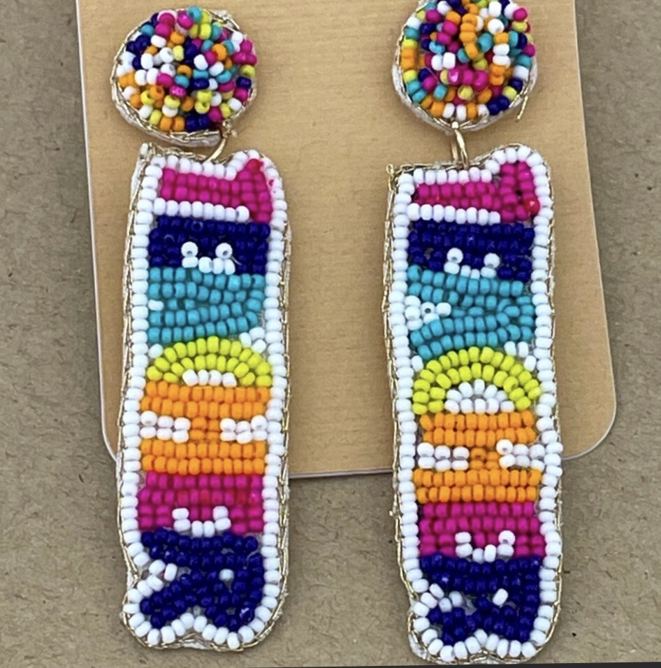 Teacher Multicolor Beaded Earrings