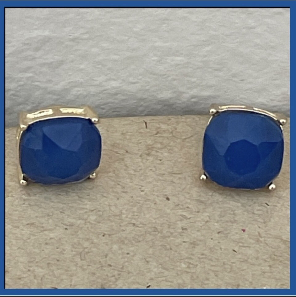 Ellie Blue Cushion Earrings