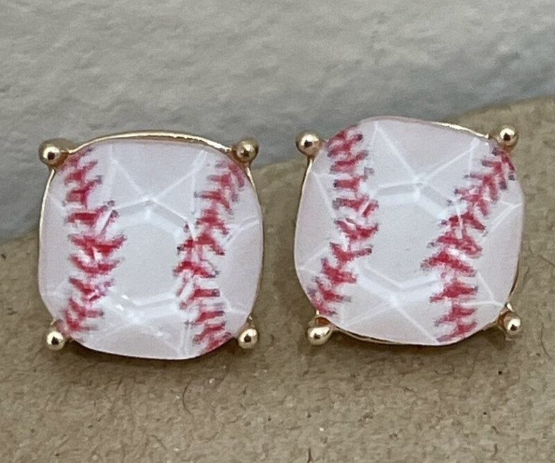 Ellie Baseball Cushion Earrings